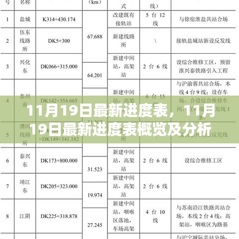 11月19日最新進(jìn)度表詳解，概覽與深度分析