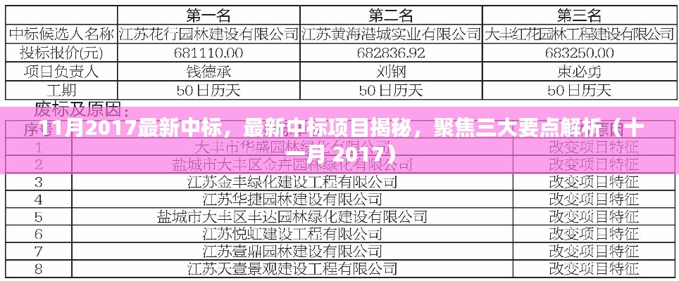 揭秘2017年11月最新中標項目，三大要點深度解析