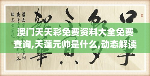 澳門天天彩免費(fèi)資料大全免費(fèi)查詢,天蓬元帥是什么,動態(tài)解讀分析_曝光版NTB5.51