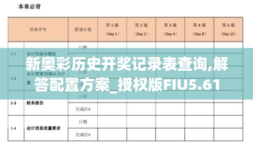新奧彩歷史開獎(jiǎng)記錄表查詢,解答配置方案_授權(quán)版FIU5.61