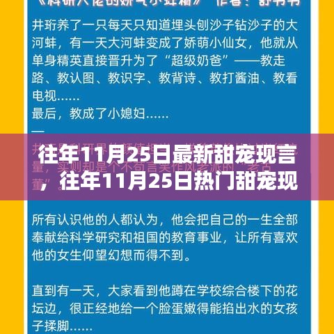往年11月25日甜寵現(xiàn)言佳作盤點(diǎn)與深度評測