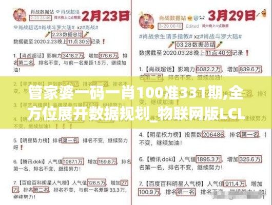 管家婆一碼一肖100準331期,全方位展開數(shù)據(jù)規(guī)劃_物聯(lián)網(wǎng)版LCL11.23