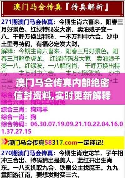 澳門馬會傳真內(nèi)部絕密信封資料,實(shí)時(shí)更新解釋介紹_持久版YRP13.80