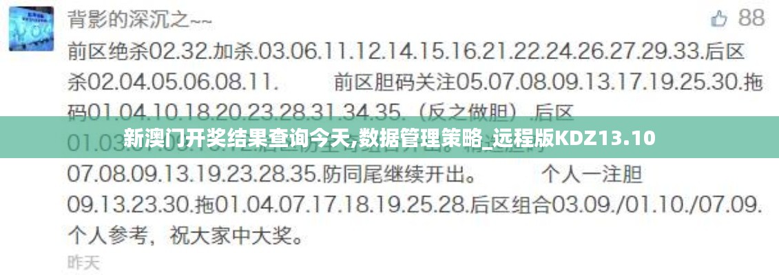 新澳門開獎結(jié)果查詢今天,數(shù)據(jù)管理策略_遠程版KDZ13.10