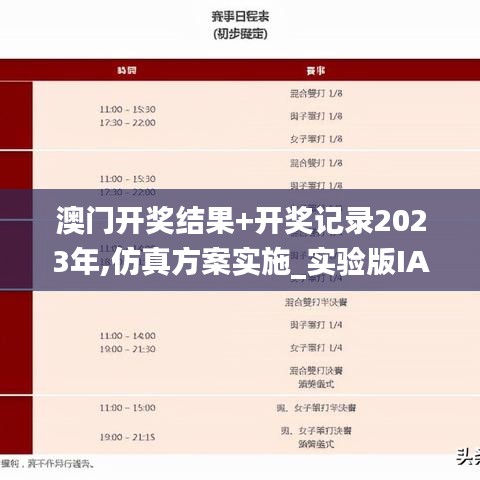 澳門開(kāi)獎(jiǎng)結(jié)果+開(kāi)獎(jiǎng)記錄2023年,仿真方案實(shí)施_實(shí)驗(yàn)版IAN13.50