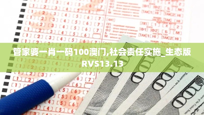 管家婆一肖一碼100澳門,社會責(zé)任實施_生態(tài)版RVS13.13