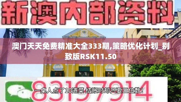 澳門天天免費精準(zhǔn)大全333期,策略優(yōu)化計劃_別致版RSK11.50