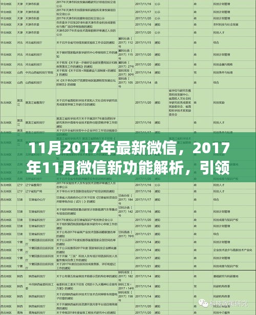 2017年11月微信新功能解析，引領社交新潮流
