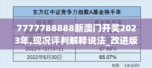 7777788888新澳門(mén)開(kāi)獎(jiǎng)2023年,現(xiàn)況評(píng)判解釋說(shuō)法_改進(jìn)版CCL7.27