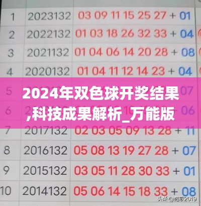 2024年雙色球開(kāi)獎(jiǎng)結(jié)果,科技成果解析_萬(wàn)能版IYJ13.77