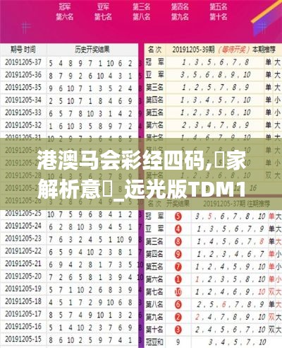 港澳馬會彩經(jīng)四碼,專家解析意見_遠(yuǎn)光版TDM13.35