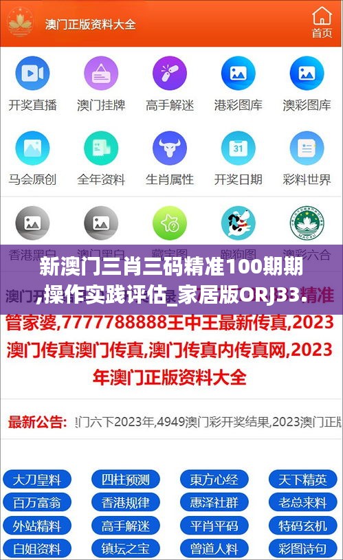 新澳門三肖三碼精準(zhǔn)100期期,操作實踐評估_家居版ORJ33.550