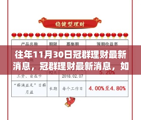 冠群理財(cái)最新動(dòng)態(tài)解析，輕松獲取資訊，做出明智決策（初學(xué)者與進(jìn)階用戶指南）
