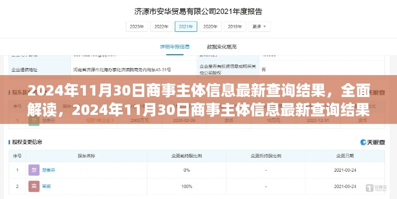 2024年11月30日商事主體信息最新查詢結(jié)果深度解讀與評測報告