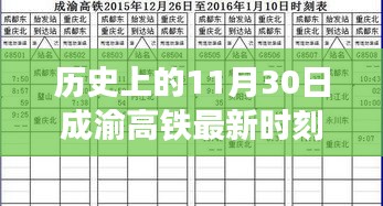 揭秘，歷史上的11月30日成渝高鐵最新時刻表發(fā)布