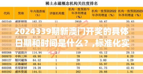 2024339期新澳門開獎的具體日期和時間是什么？,標(biāo)準(zhǔn)化實施程序分析_蘋果28.372-1
