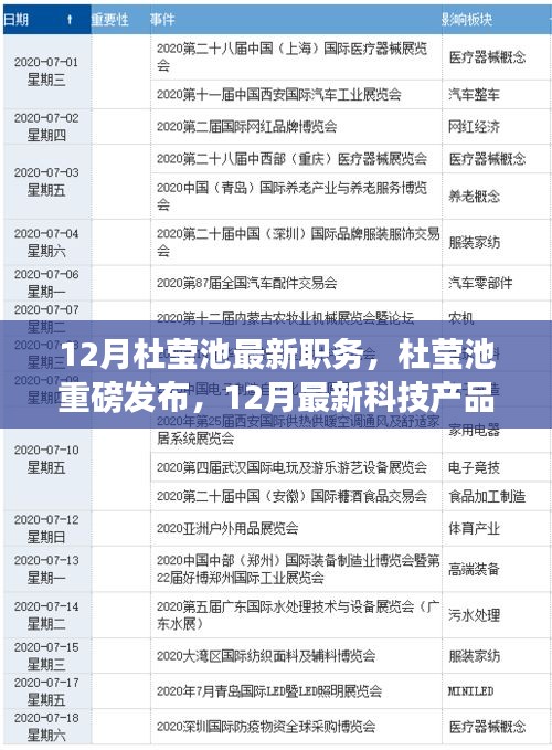 杜瑩池最新職務(wù)揭秘與未來科技產(chǎn)品展望，未來生活重磅來襲