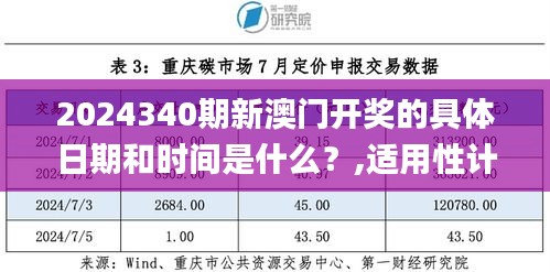 2024340期新澳門開獎的具體日期和時間是什么？,適用性計劃解讀_Premium18.241-9
