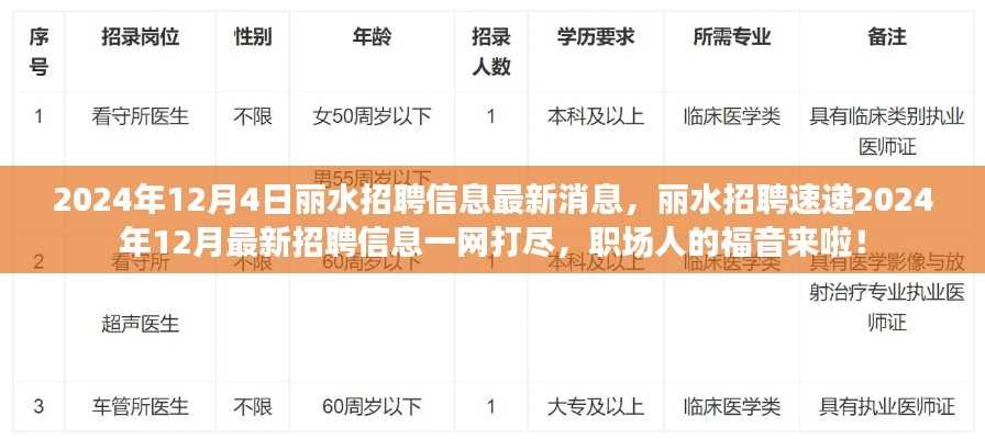 麗水最新招聘信息速遞，職場人的福音，一網(wǎng)打盡十二月招聘信息