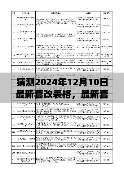 揭秘最新套改表格制作指南，預(yù)測與完成2024年12月10日的套改表格步驟解析
