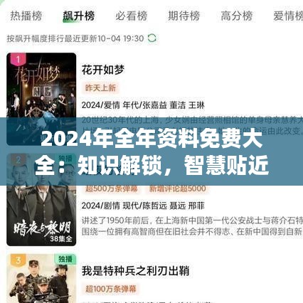 2024年全年資料免費大全：知識解鎖，智慧貼近每個人