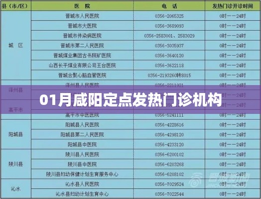 咸陽定點發(fā)熱門診機構名單公布