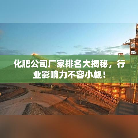 化肥公司廠家排名大揭秘，行業(yè)影響力不容小覷！