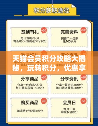 天貓會(huì)員積分攻略大揭秘，玩轉(zhuǎn)積分，優(yōu)惠享不停！
