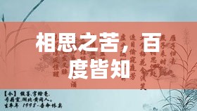相思之苦，百度皆知