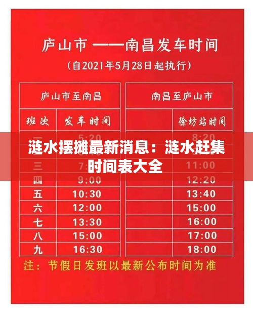 漣水?dāng)[攤最新消息：漣水趕集時間表大全 