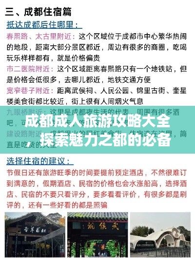 成都成人旅游攻略大全，探索魅力之都的必備指南！
