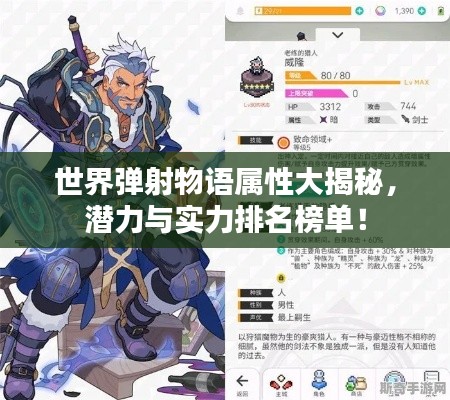 世界彈射物語屬性大揭秘，潛力與實力排名榜單！