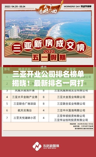 三亞開業(yè)公司排名榜單揭曉！最新排名一網(wǎng)打盡