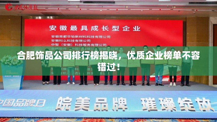 合肥飾品公司排行榜揭曉，優(yōu)質(zhì)企業(yè)榜單不容錯(cuò)過(guò)！