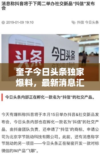 奎子今日頭條獨(dú)家爆料，最新消息匯總