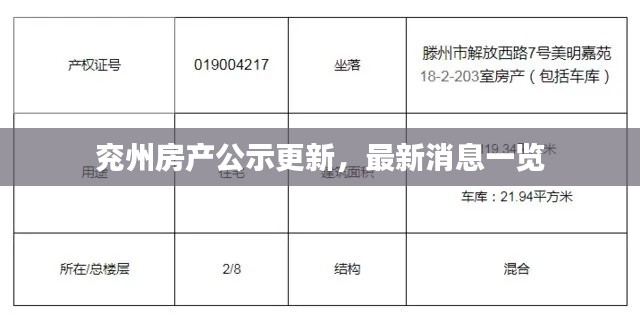 兗州房產公示更新，最新消息一覽