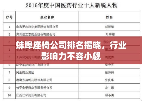 蚌埠座椅公司排名揭曉，行業(yè)影響力不容小覷