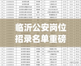 臨沂公安崗位招錄名單重磅更新！最新公布名單揭曉