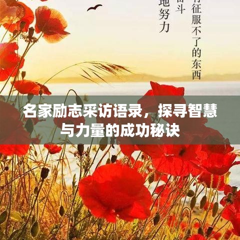 名家勵(lì)志采訪語錄，探尋智慧與力量的成功秘訣