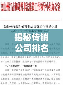 揭秘傳銷公司排名名單，警惕非法傳銷陷阱！