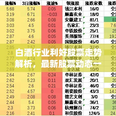 白酒行業(yè)利好股票走勢解析，最新股票動態(tài)一網(wǎng)打盡！