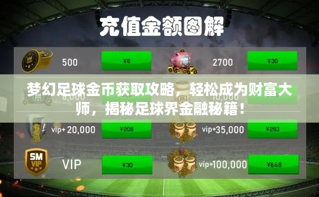 夢(mèng)幻足球金幣獲取攻略，輕松成為財(cái)富大師，揭秘足球界金融秘籍！