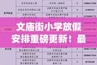 文廟街小學放假安排重磅更新！最新消息一覽