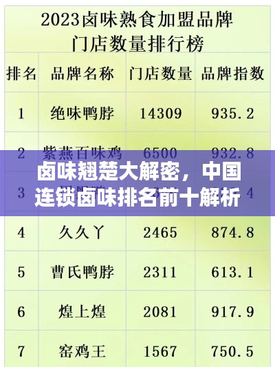 鹵味翹楚大解密，中國連鎖鹵味排名前十解析