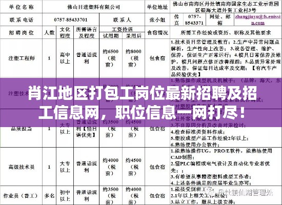 肖江地區(qū)打包工崗位最新招聘及招工信息網(wǎng)，職位信息一網(wǎng)打盡！