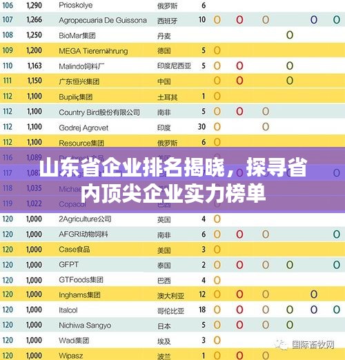 山東省企業(yè)排名揭曉，探尋省內頂尖企業(yè)實力榜單