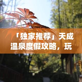 「獨家推薦」天成溫泉度假攻略，玩轉(zhuǎn)溫泉勝地，盡享舒適之旅！