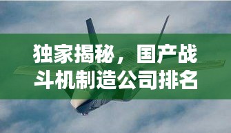 獨(dú)家揭秘，國產(chǎn)戰(zhàn)斗機(jī)制造公司排名榜單！