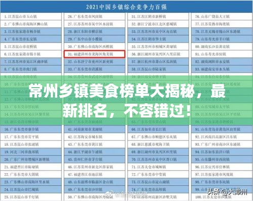 常州鄉(xiāng)鎮(zhèn)美食榜單大揭秘，最新排名，不容錯過！