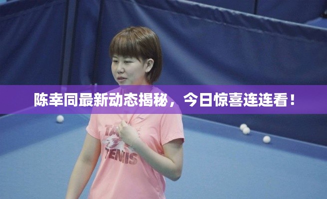 陳幸同最新動態(tài)揭秘，今日驚喜連連看！